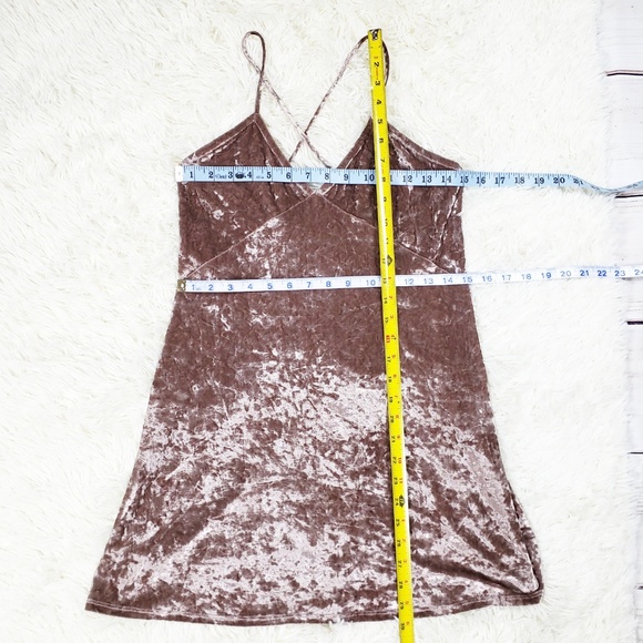 Privacy Please Mocha Downtown Slip Velvet Dress XS - Picture 6 of 8